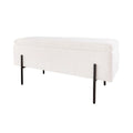 Banca alba din poliester boucle Loft