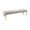Banca gri aurie din catifea Baroque Invicta Interior - Poetic Store