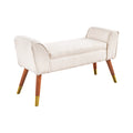 Bancheta bej din textil Scarlett