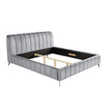Cadru pat gri din catifea 180 x 200 Amsterdam