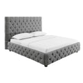 Cadru pat gri din tesatura 180 x 200 Chesterfield Paris