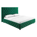 Cadru pat verde din catifea 180 x 200 Chesterfield Paris