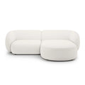 Canapea alba cu colt 255 cm Boucle Kate Right