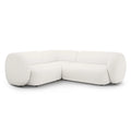 Canapea alba cu colt boucle Domo Left