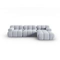 Canapea albastru deschis cu colt din catifea Right Bellis - Poetic Store