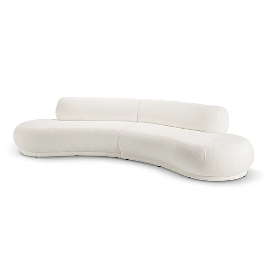 Canapea alb ivory pentru 4 persoane Boucle Flow