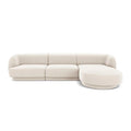 Canapea bej cu colt din catifea Right Miley - Poetic Store