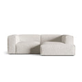 Canapea bej cu colt din material buclat Nuria Right