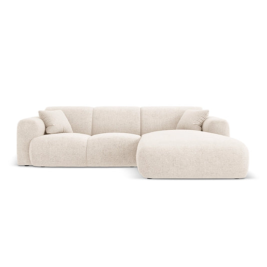 Canapea bej deschis cu colt din chenille Nolio Right