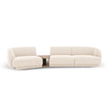 Canapea ivory pentru 3 persoane din chenille Coffe Miley