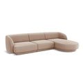 Canapea capucino cu colt din catifea Right Miley - Poetic Store