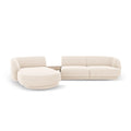Canapea cu colt ivory din chenille Miley Coffe Left