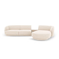 Canapea cu colt ivory din chenille Miley Coffe Right