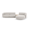 Canapea cu colt silver din chenille Miley Coffe Right