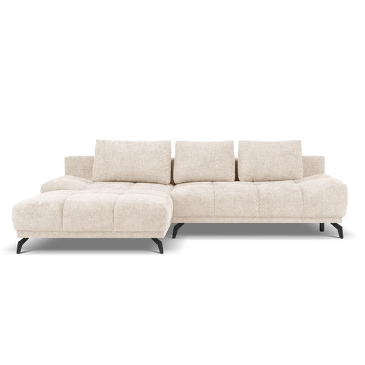 Canapea extensibila bej deschis din chenille Cirrus Left