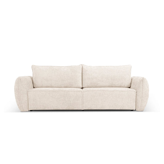 Canapea extensibila bej deschis din chenille Kaelle