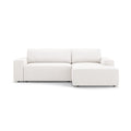 Canapea extensibila cu colt alba Jodie Boucle Right