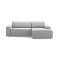 Canapea extensibila cu colt gri deschis Jodie Boucle Right