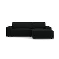 Canapea extensibila cu colt neagra Jodie Boucle Right