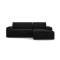 Canapea extensibila cu colt neagra din textil Jodie Right