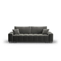 Canapea extensibila gri din catifea Wicklow