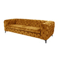 Canapea galbena mustar din catifea 240 cm Barock