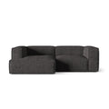 Canapea gri antracit cu colt din material buclat Nuria Left