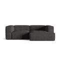 Canapea gri antracit cu colt din material buclat Nuria Right