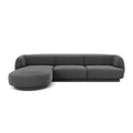 Canapea gri cu colt din catifea Left Miley - Poetic Store
