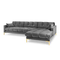 Canapea gri cu colt din catifea Right Mamaia - Poetic Store