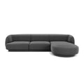 Canapea gri cu colt din catifea Right Miley - Poetic Store