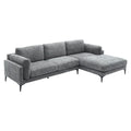 Canapea gri cu colt din chenille Manhatten