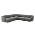 Canapea gri deschis cu colt din catifea Simetrical Miley - Poetic Store