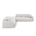 Canapea gri deschis cu colt din chenille pentru 4 persoane Nolio
