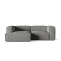 Canapea gri grafit cu colt din material buclat Nuria Left