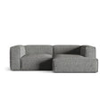 Canapea gri grafit cu colt din material buclat Nuria Right