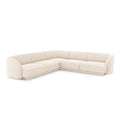 Canapea ivory cu colt din chenille Simetrical Miley