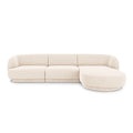 Canapea ivory cu colt din chenille eden Right Miley