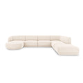 Canapea ivory din chenille Panoramic Right Miley