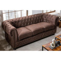 Canapea maro de 3 locuri Chesterfield II Invicta Interior - Poetic Store