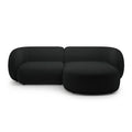 Canapea neagra cu colt 255 cm Boucle Kate Right