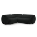 Canapea neagra cu colt boucle Domo Left