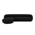 Canapea neagra cu colt din catifea Left Miley - Poetic Store