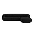 Canapea neagra cu colt din catifea Right Miley - Poetic Store