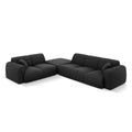 Canapea neagra cu colt din chenille pentru 4 persoane Nolio