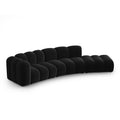 Canapea neagra din catifea Contempo Right Lupine