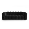 Canapea neagra din catifea pentru 3 persoane Lupine