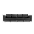 Canapea neagra pentru exterior cu 4 locuri Fiji