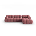 Canapea roz cu colt din catifea Right Bellis - Poetic Store