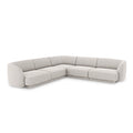 Canapea silver cu colt din chenille Simetrical Miley